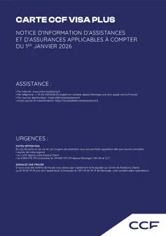 Notice d'assistances et d'assurances CCF Visa Plus