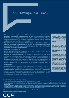 Brochure CCF Stratégie Taux TEC10