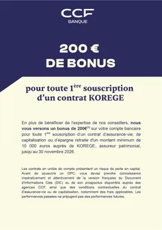 Offre Bonus 200 € Assurance-vie