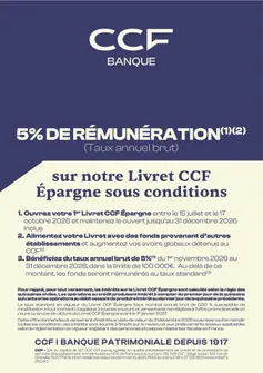 Flyer Offre Livret CCF Epargne (valable jusqu'au 17/10/2026)