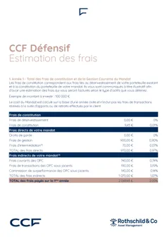 Fiche tarifaire CCF Défensif