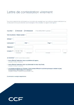 Lettre de contestation de virements
