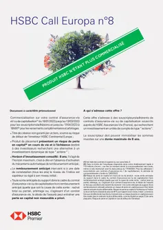 Brochure HSBC Call Europa 8 - Produit ne plus commercialisé